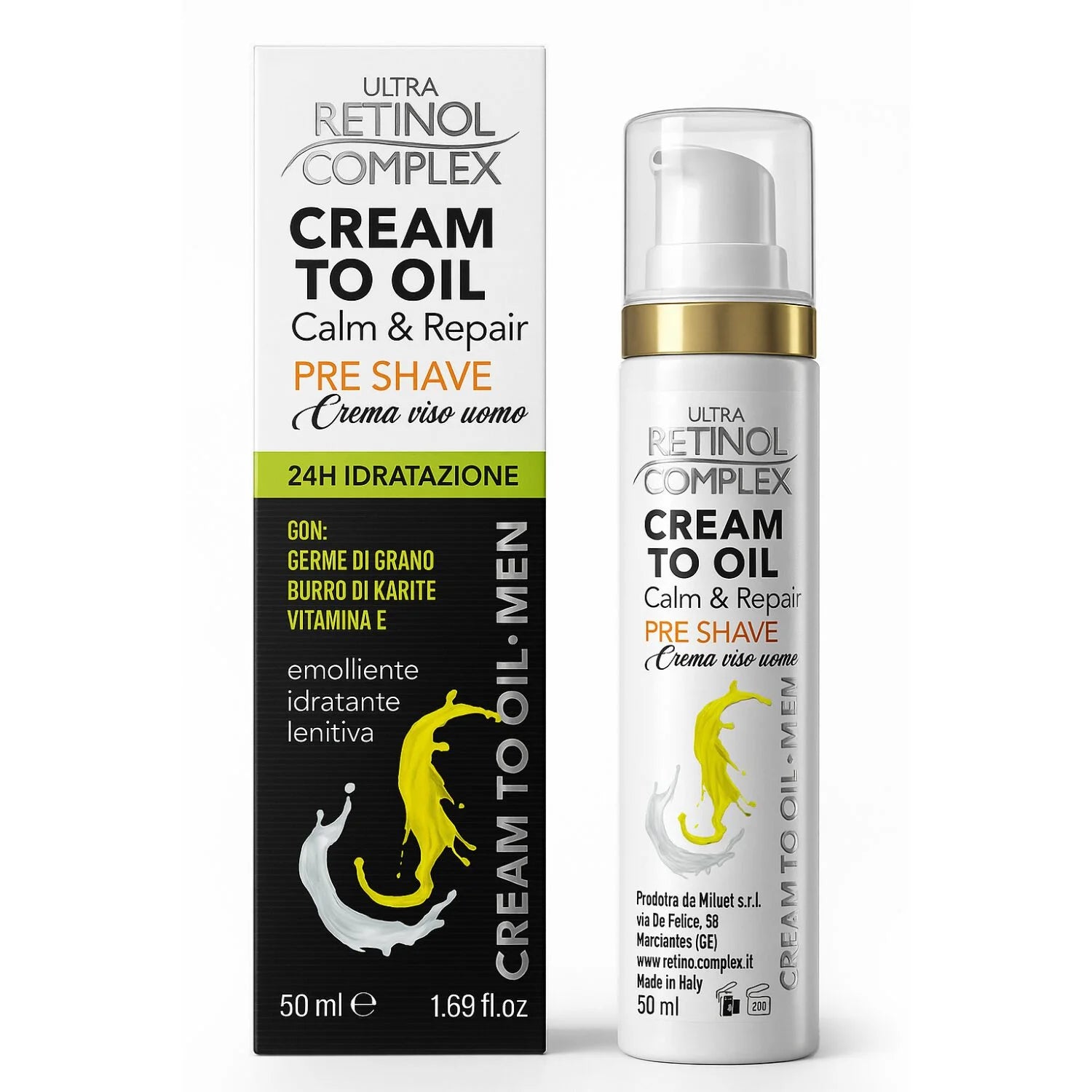 CREMA VISO UOMO DOPO BARBA CREAM TO OIL 50ml