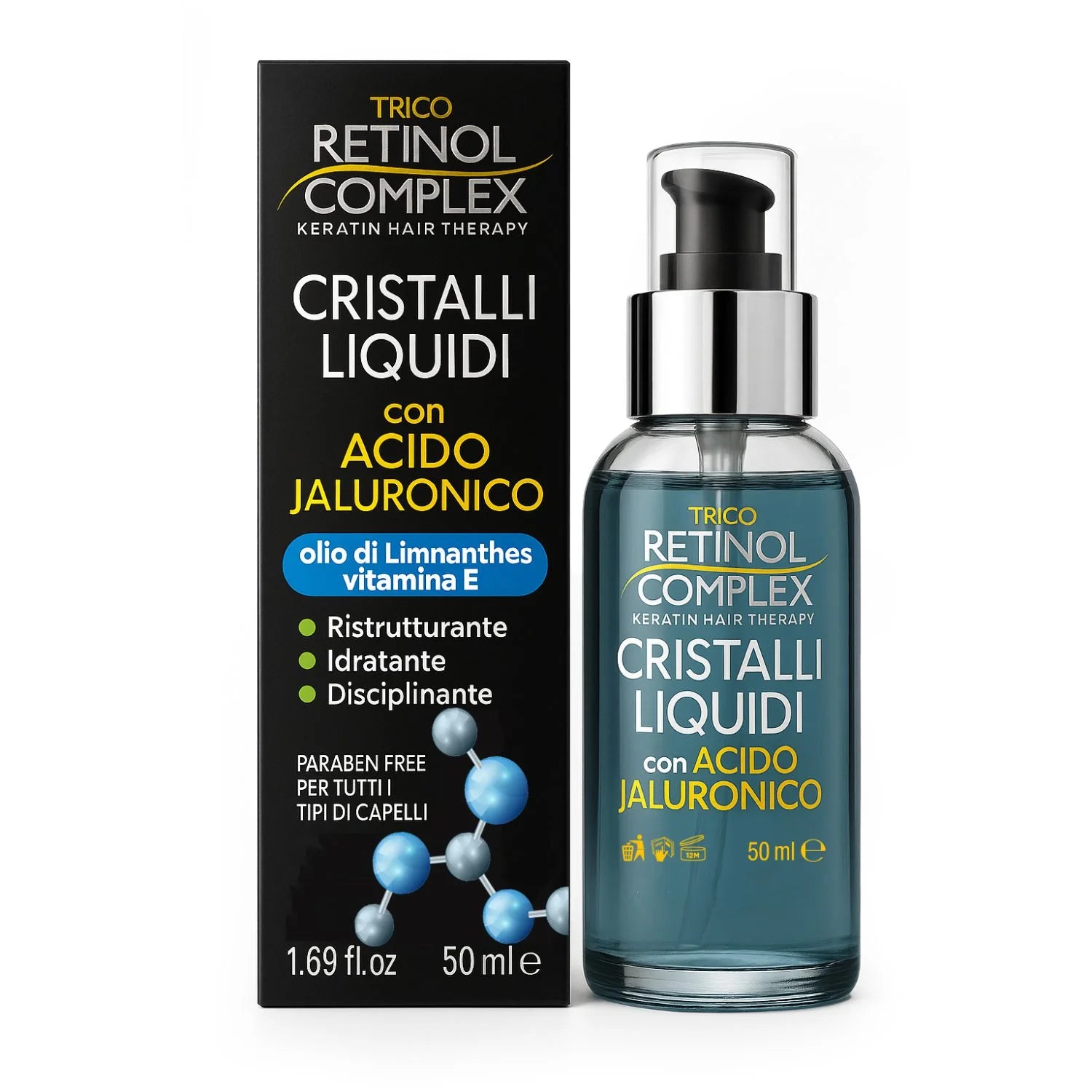 CRISTALLI LIQUIDI CON ACIDO JALURONICO e VITAMINA E 50ml
