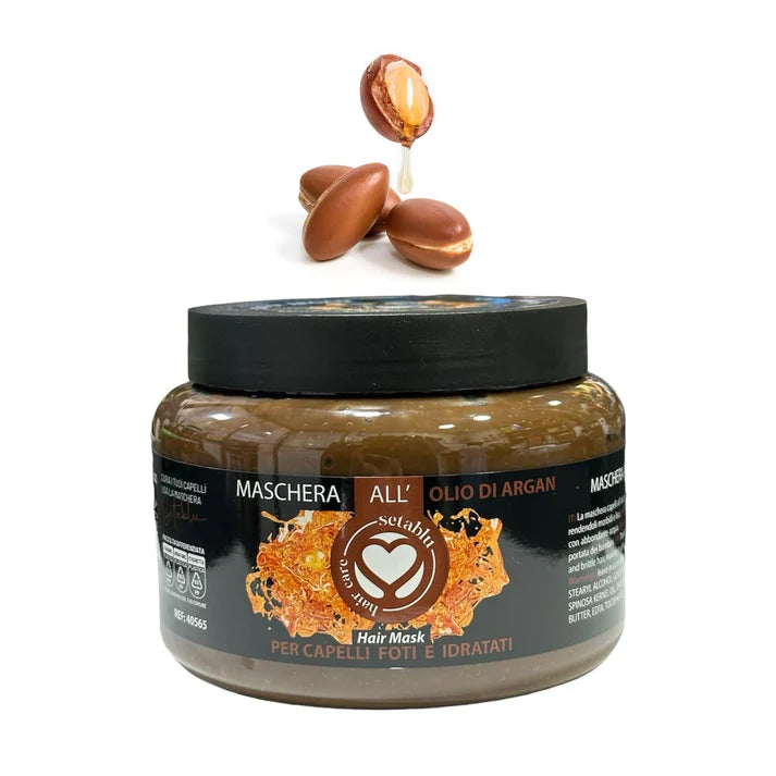 MASCHERA CAPELLI SETA BLU CON OLIO ARGAN 500 ml