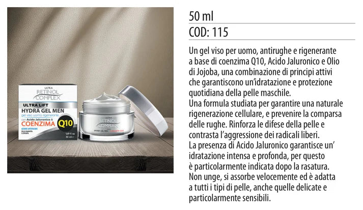 CREMA VISO UOMO HYDRA GEL MEN con COENZIMA Q10 50ml