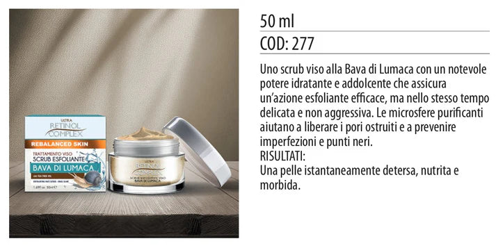 SCRUB VISO ESFOLIANTE CON BAVA DI LUMACA 50ml