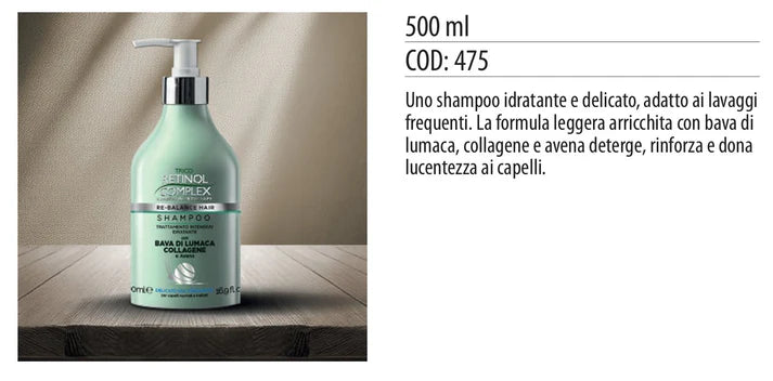SHAMPOO IDRATANTE CON BAVA DI LUMACA 500ml