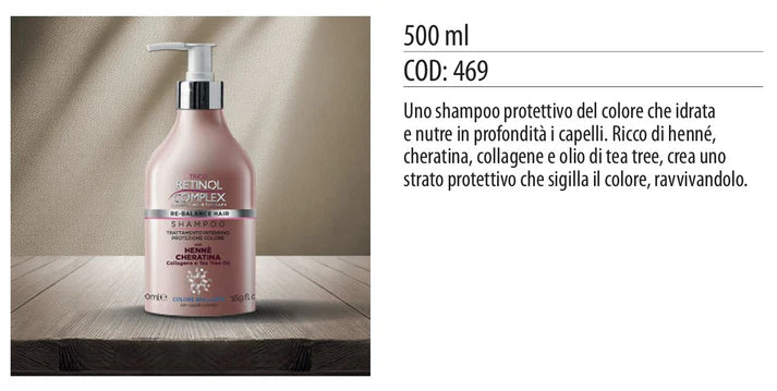 SHAMPOO PROTEZIONE COLORE CON HENNE’ & CHERATINA 500ml