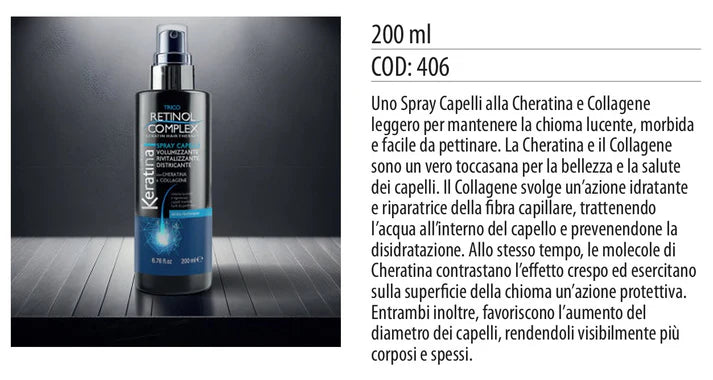 SPRAY CAPELLI CON CHERATINA E COLLAGENE DISTRICANTE 200ml