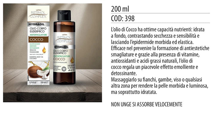 OLIO EUDERMICO CORPO AL COCCO 200ml