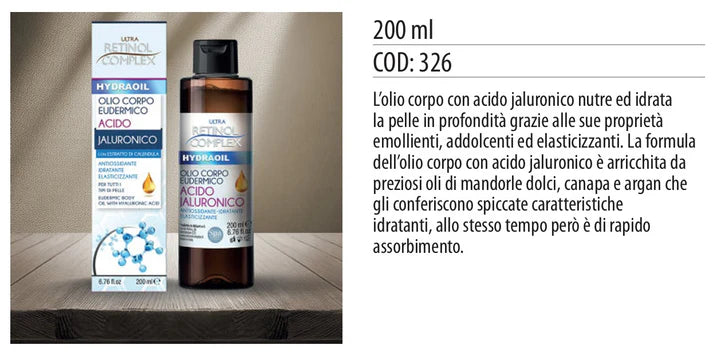 OLIO EUDERMICO ALL’ACIDO JALURONICO 200ml