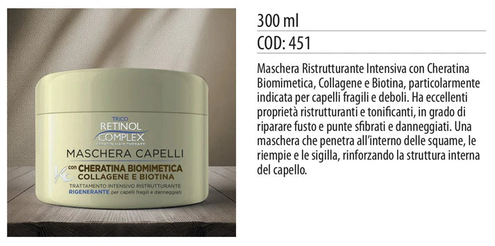 MASCHERA CON CHERATINA BIOMIMETICA 300ml