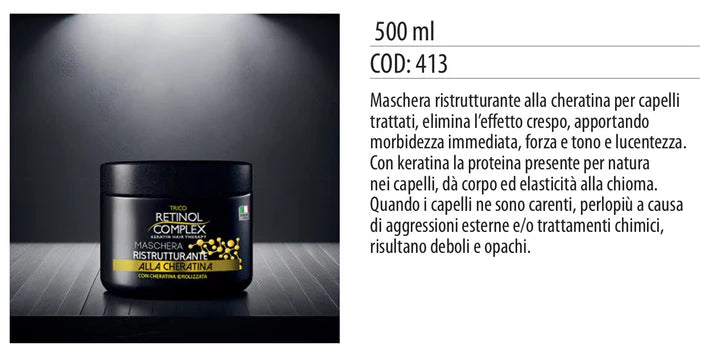 Maschera capelli alla cheratina 500ml