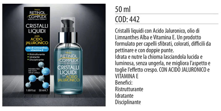 CRISTALLI LIQUIDI CON ACIDO JALURONICO e VITAMINA E 50ml