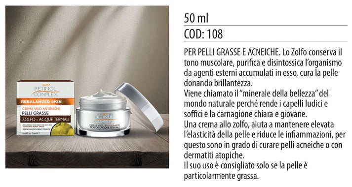 CREMA VISO ALLO ZOLFO E ACQUE TERMALI 50ml
