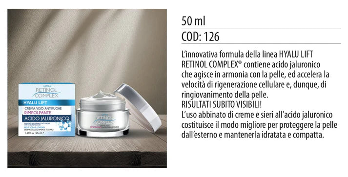 CREMA VISO RIMPOLPANTE ALL’ACIDO JALURONICO 50ml
