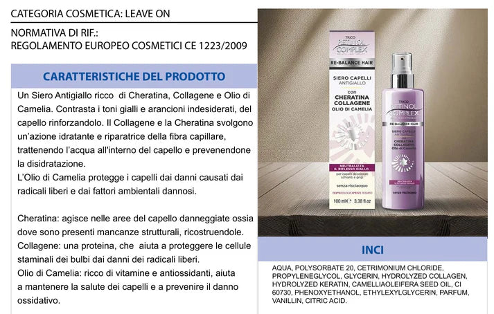 SIERO CAPELLI ANTIGIALLO 100ml
