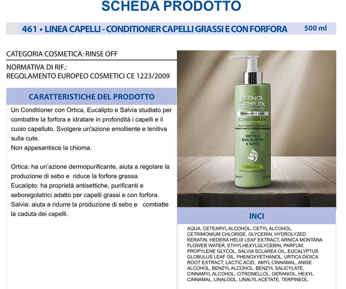 CONDITIONER ANTIFORFORA PURIFICANTE PER CAPELLI GRASSI 500ML