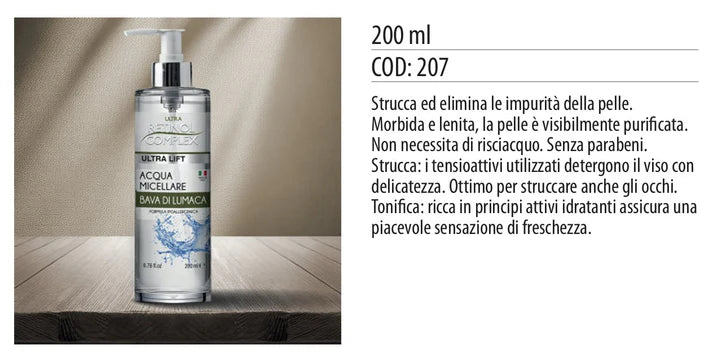 ACQUA MICELLARE ALLA BAVA DI LUMACA 200ml